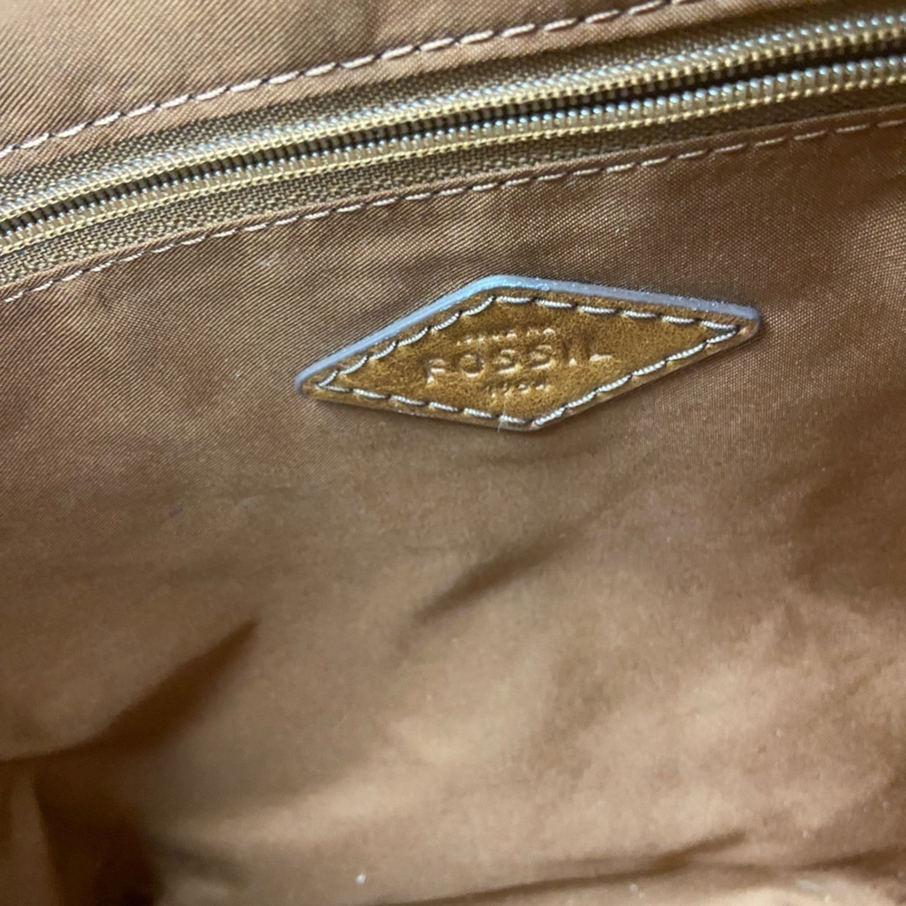 Fossil Striped Crossbody Vegan Leather Satchel Tote - Picture 7 of 10
